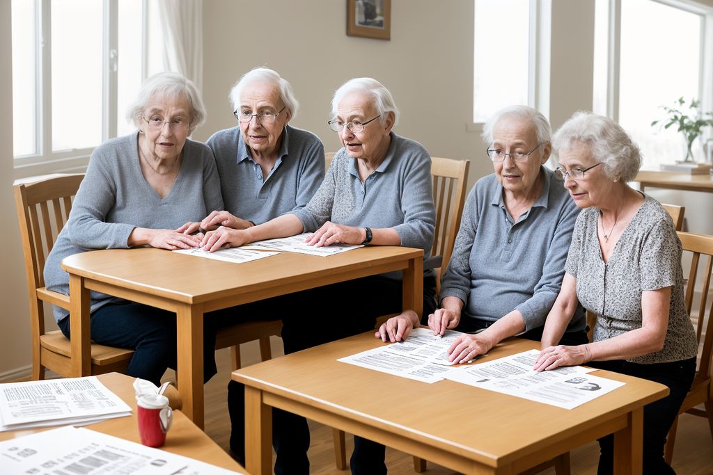 אנשים מסוגרים בבית אבות בוהים